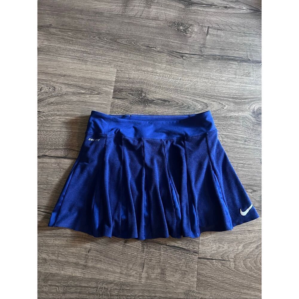 Nike Athletic Dri-Fit Pleated Skirt with Shorts Skorts inside Blue size Small